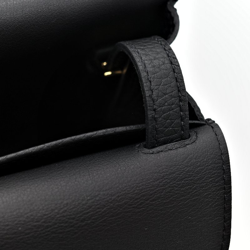 (近新品♥️超級新)Hermès 愛馬仕 Halazan 25 黑色牛皮 TC 手提包 斜挎包 W刻-24