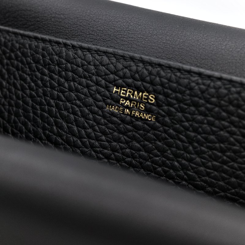 (近新品♥️超級新)Hermès 愛馬仕 Halazan 25 黑色牛皮 TC 手提包 斜挎包 W刻-25