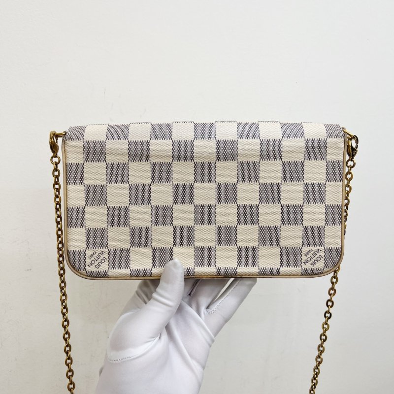 路易威登/Louis Vuitton 白棋盤格三合一鏈條包 經典百搭-1