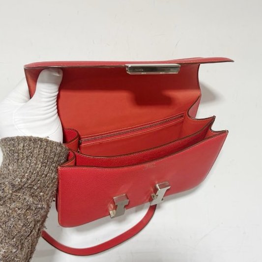 Hermes愛馬仕 Constance康康24 齋普爾粉 銀扣 肩背斜背包 E皮-4