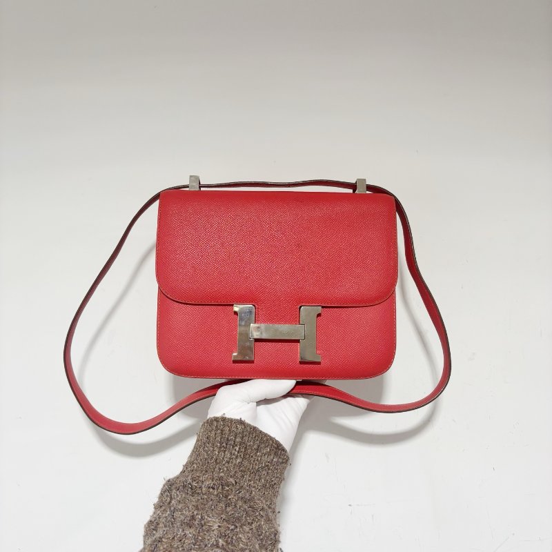 Hermes愛馬仕 Constance康康24 齋普爾粉 銀扣 肩背斜背包 E皮-5