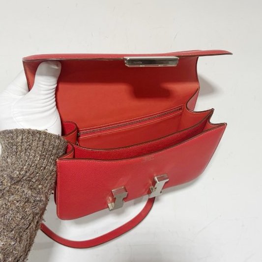 Hermes愛馬仕 Constance康康24 齋普爾粉 銀扣 肩背斜背包 E皮-7