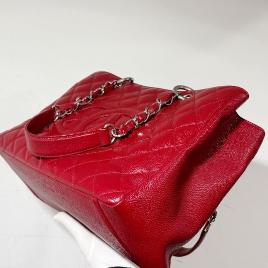 香奈兒/Chanel 紅色荔枝紋牛皮GST鏈條包-2