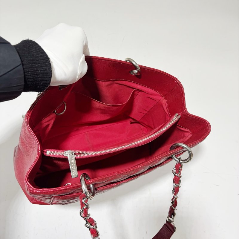 香奈兒/Chanel 紅色荔枝紋牛皮GST鏈條包-4