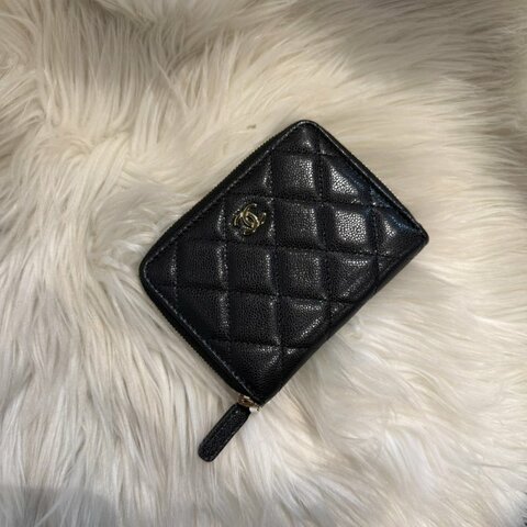 香奈兒 25s拉鍊對開荔枝短夾