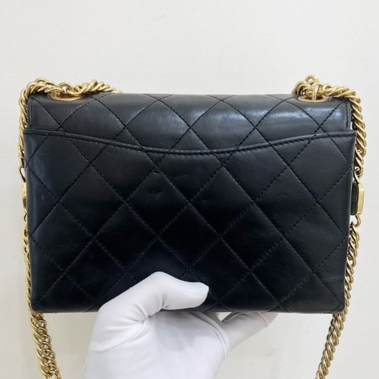 芯片款 香奈兒/Chanel 黑金彩色琺瑯 荳腐包 方胖子 鏈條包-6