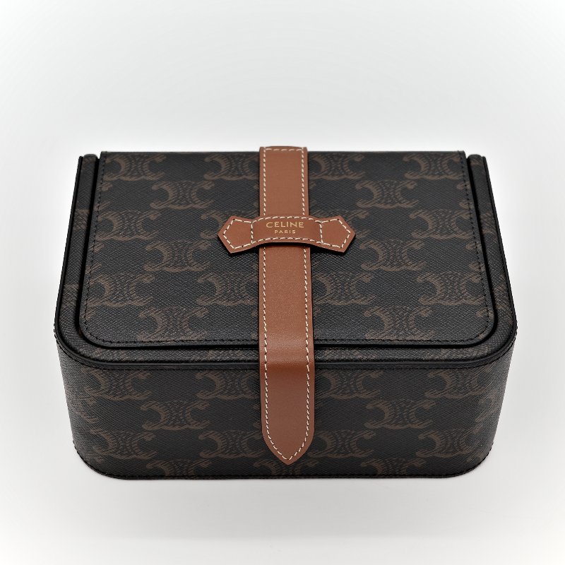 Celine 思琳 標誌印花 牛皮革 大型 珠寶盒 4M0382DIU 凱旋花紋 珠寶盒-1