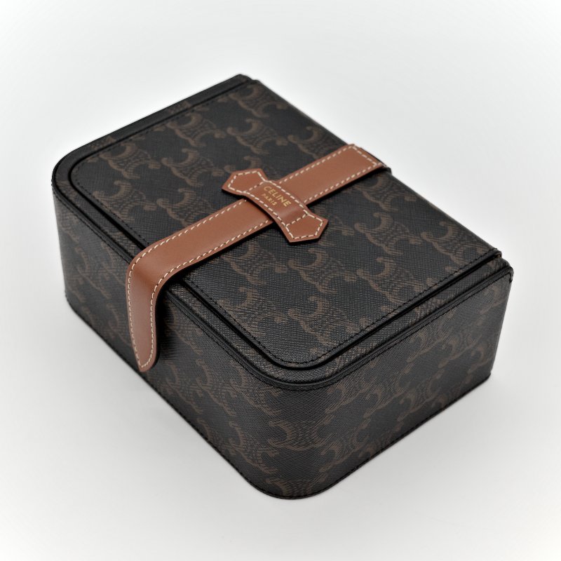 Celine 思琳 標誌印花 牛皮革 大型 珠寶盒 4M0382DIU 凱旋花紋 珠寶盒-3