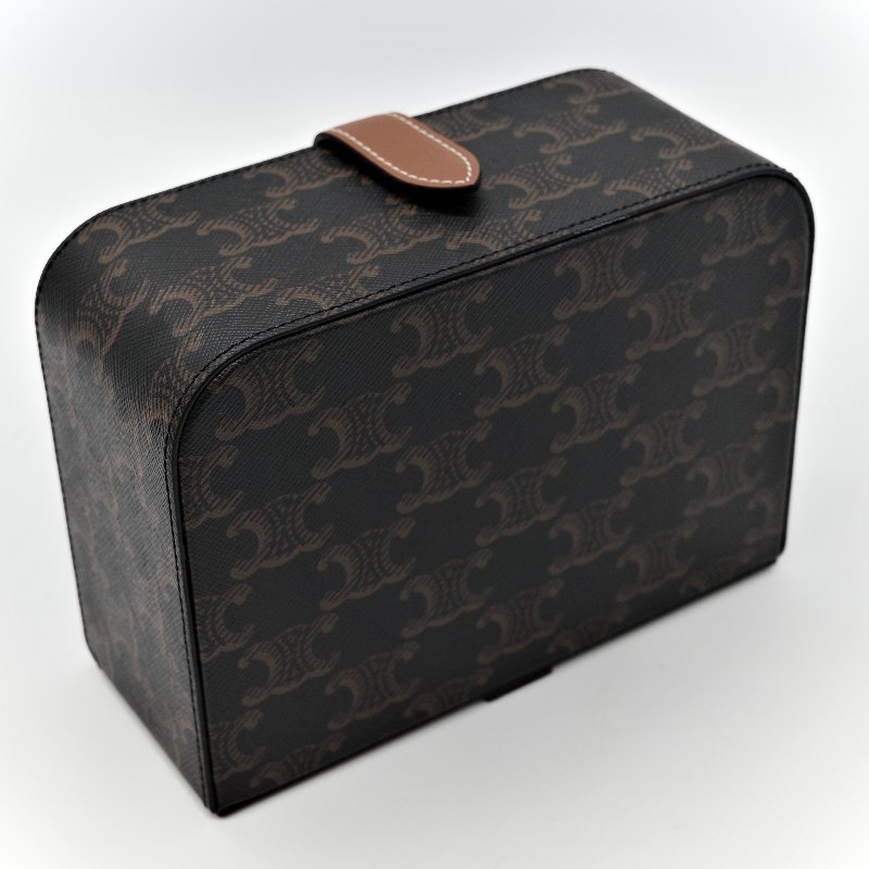 Celine 思琳 標誌印花 牛皮革 大型 珠寶盒 4M0382DIU 凱旋花紋 珠寶盒-5