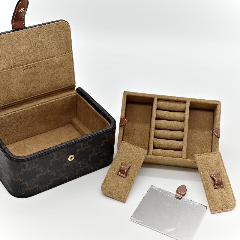 Celine 思琳 標誌印花 牛皮革 大型 珠寶盒 4M0382DIU 凱旋花紋 珠寶盒-11