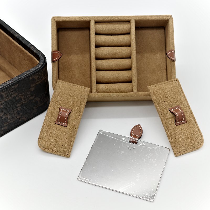 Celine 思琳 標誌印花 牛皮革 大型 珠寶盒 4M0382DIU 凱旋花紋 珠寶盒-12