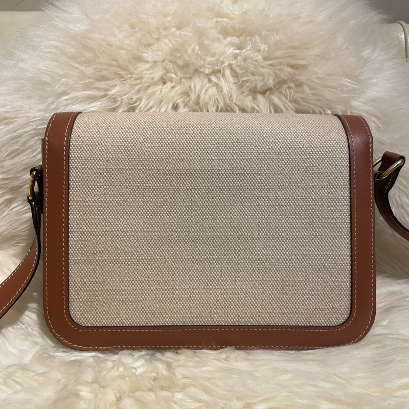 Celine Triomphe 皮革拼帆布-1