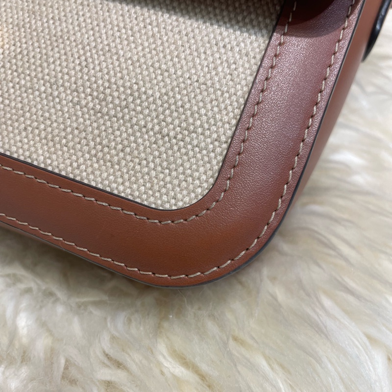 Celine Triomphe 皮革拼帆布-3