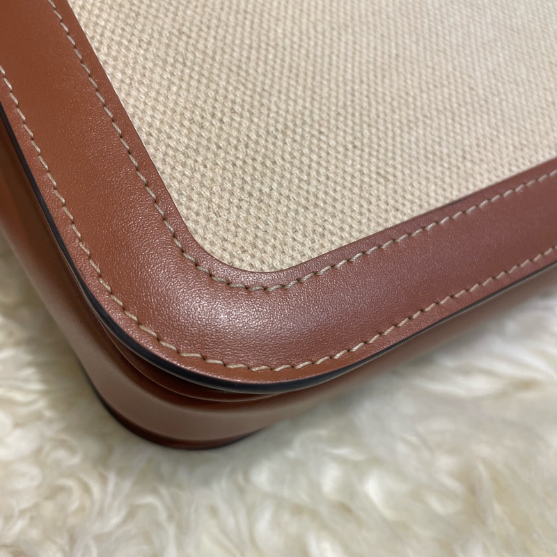 Celine Triomphe 皮革拼帆布-4