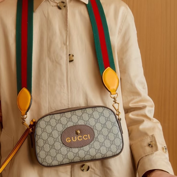 🐅GUCCI古馳NeoVintage系列虎頭相機包 🦊烏木色-0