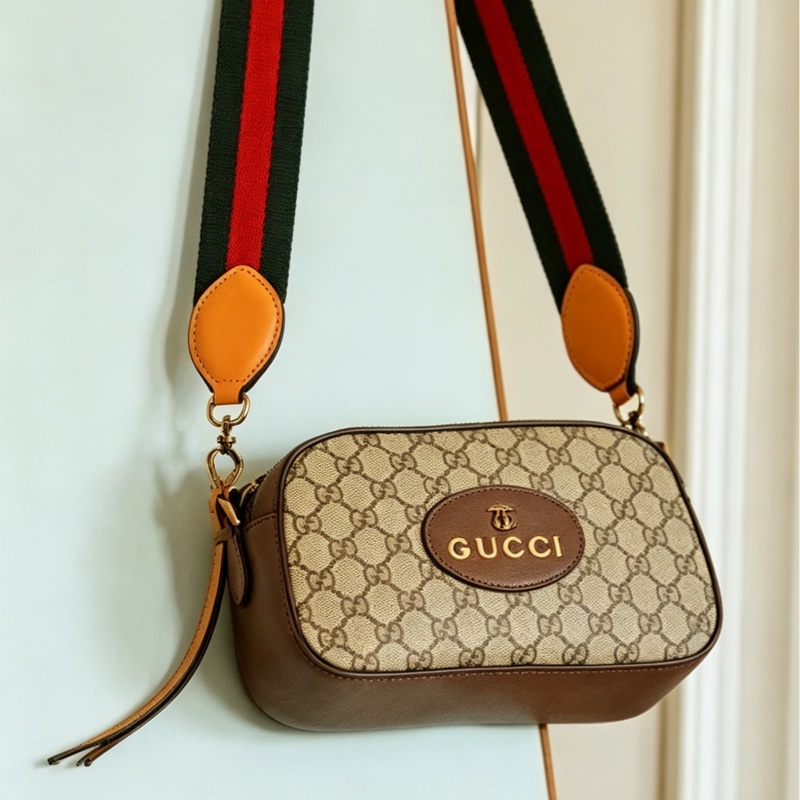 🐅GUCCI古馳NeoVintage系列虎頭相機包 🦊烏木色-18