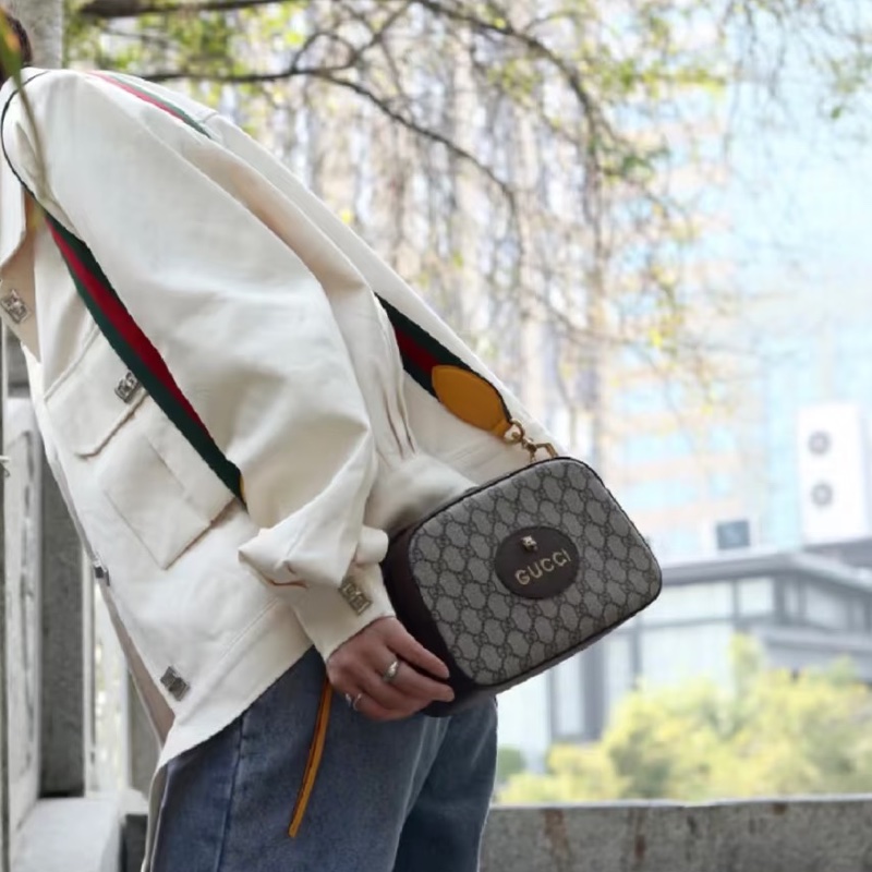 🐅GUCCI古馳NeoVintage系列虎頭相機包 🦊烏木色-21