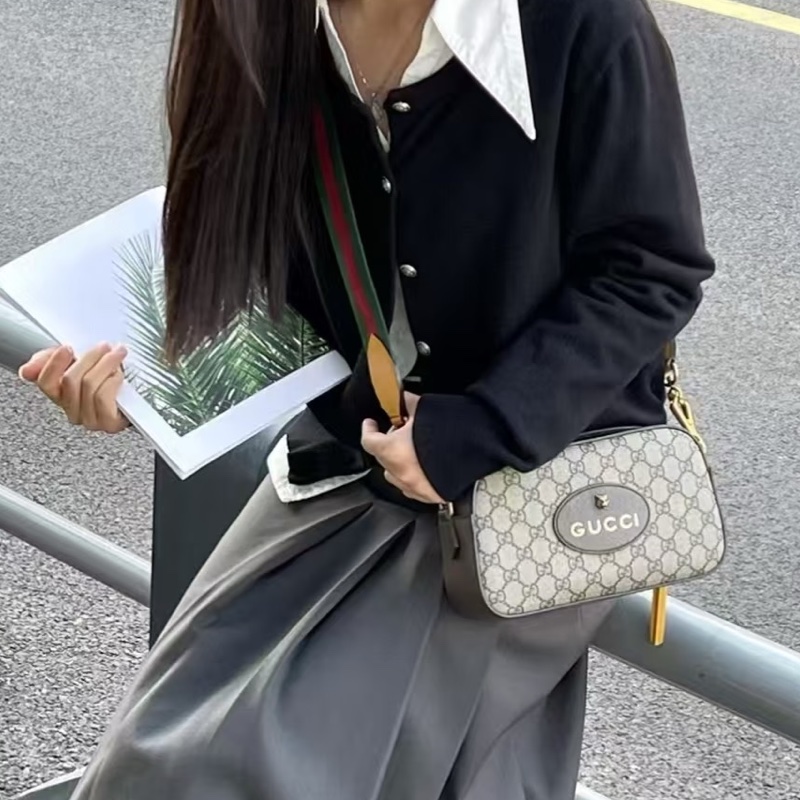 🐅GUCCI古馳NeoVintage系列虎頭相機包 🦊烏木色-23