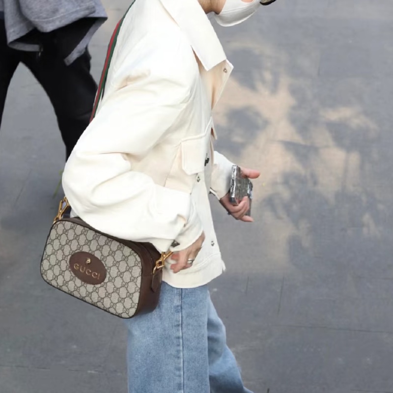 🐅GUCCI古馳NeoVintage系列虎頭相機包 🦊烏木色-30