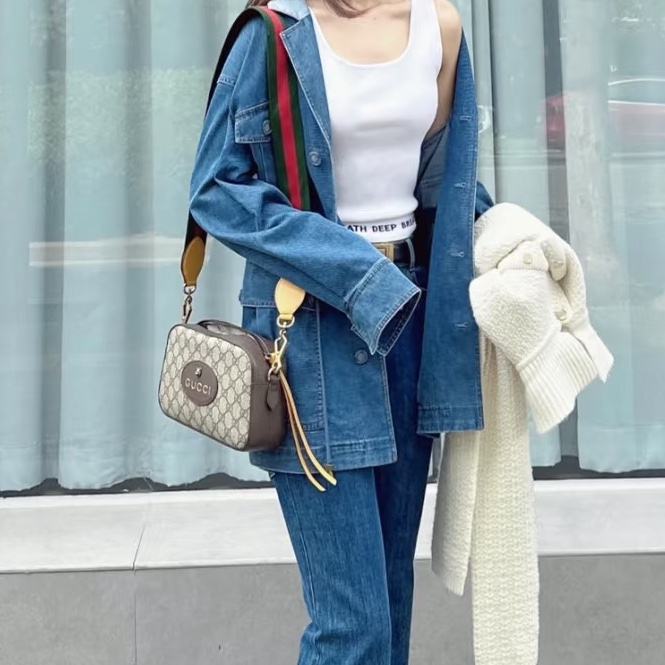 🐅GUCCI古馳NeoVintage系列虎頭相機包 🦊烏木色-34