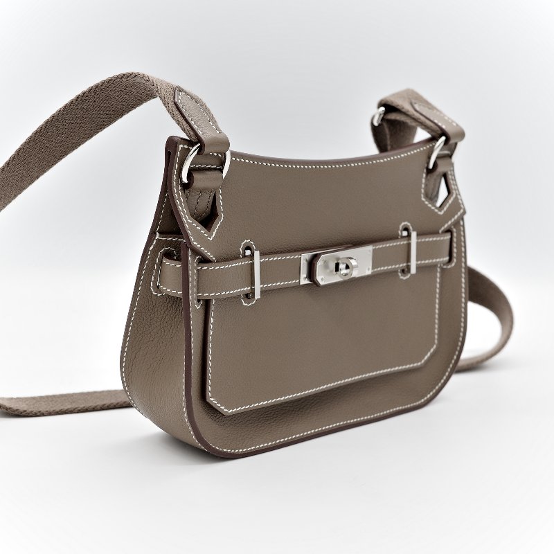 Hermès 愛馬仕 大象灰 Evercolor 牛皮革 Mini Jypsiere 肩背包 W刻 防塵袋 紙盒 購證-2