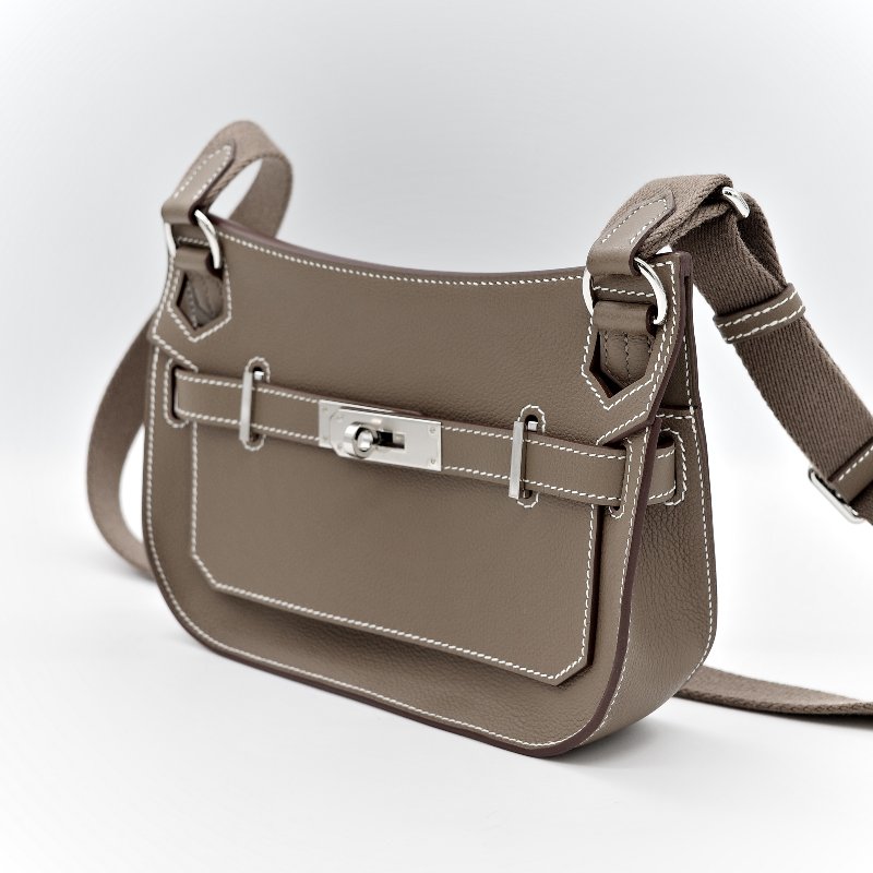 Hermès 愛馬仕 大象灰 Evercolor 牛皮革 Mini Jypsiere 肩背包 W刻 防塵袋 紙盒 購證-3