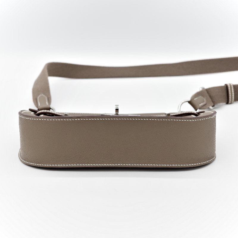 Hermès 愛馬仕 大象灰 Evercolor 牛皮革 Mini Jypsiere 肩背包 W刻 防塵袋 紙盒 購證-7