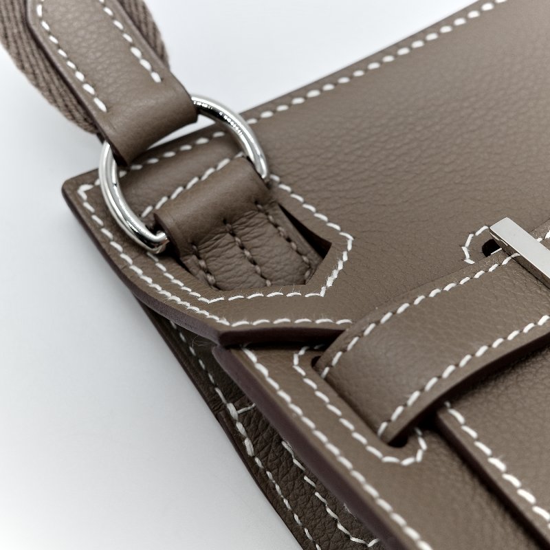 Hermès 愛馬仕 大象灰 Evercolor 牛皮革 Mini Jypsiere 肩背包 W刻 防塵袋 紙盒 購證-8