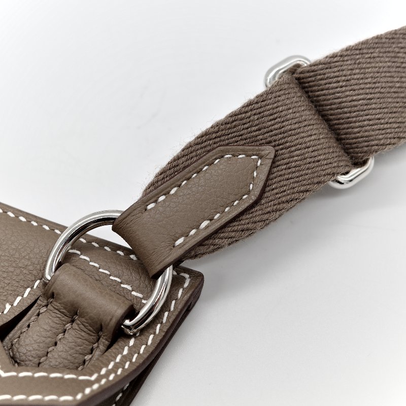 Hermès 愛馬仕 大象灰 Evercolor 牛皮革 Mini Jypsiere 肩背包 W刻 防塵袋 紙盒 購證-10