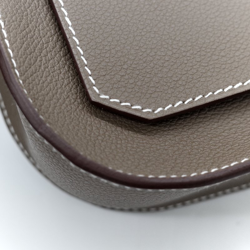 Hermès 愛馬仕 大象灰 Evercolor 牛皮革 Mini Jypsiere 肩背包 W刻 防塵袋 紙盒 購證-12