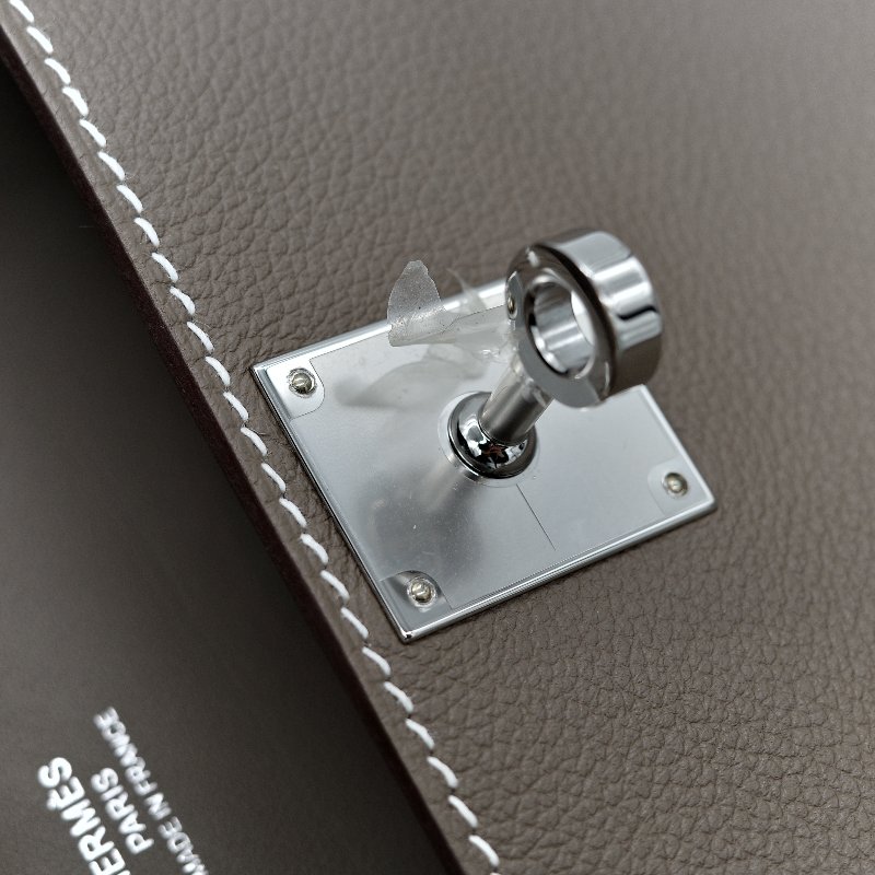 Hermès 愛馬仕 大象灰 Evercolor 牛皮革 Mini Jypsiere 肩背包 W刻 防塵袋 紙盒 購證-17