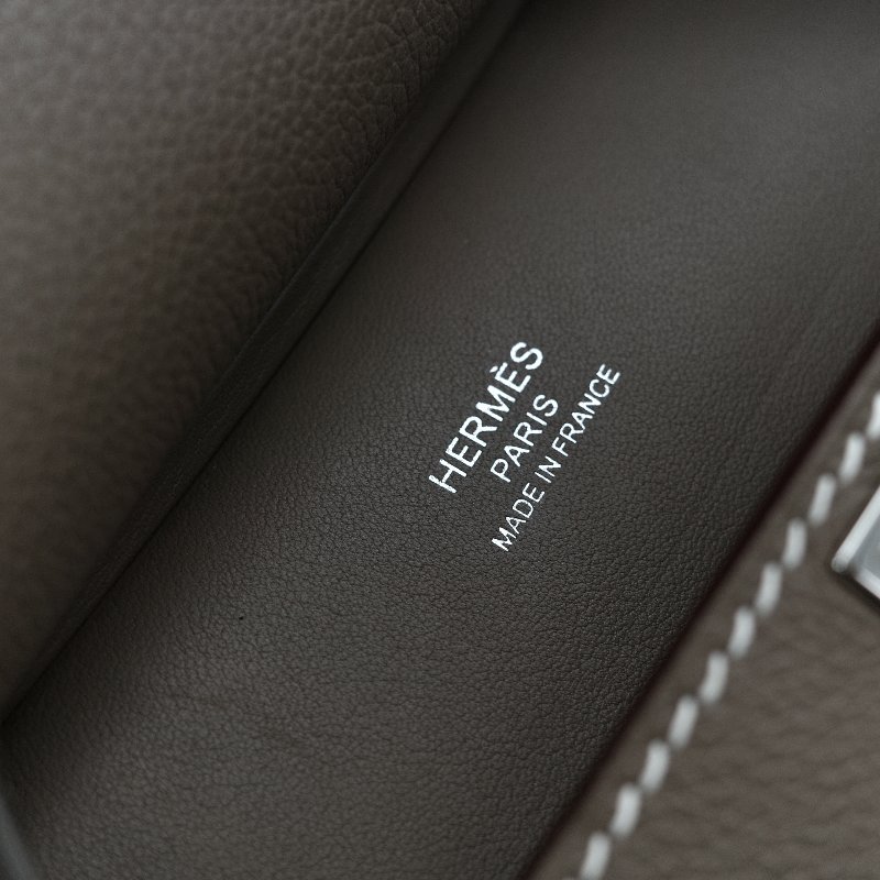 Hermès 愛馬仕 大象灰 Evercolor 牛皮革 Mini Jypsiere 肩背包 W刻 防塵袋 紙盒 購證-18