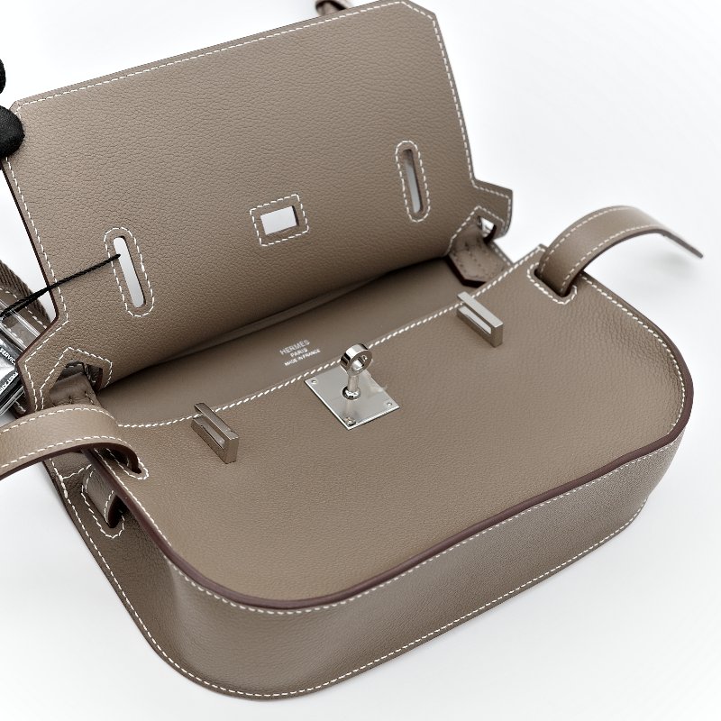 Hermès 愛馬仕 大象灰 Evercolor 牛皮革 Mini Jypsiere 肩背包 W刻 防塵袋 紙盒 購證-20