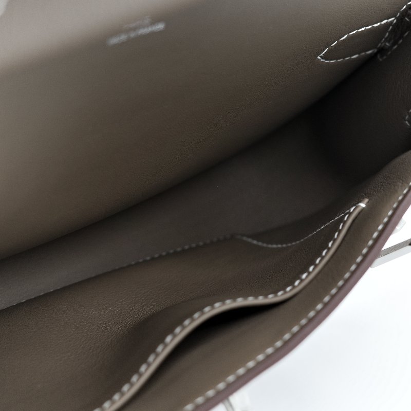 Hermès 愛馬仕 大象灰 Evercolor 牛皮革 Mini Jypsiere 肩背包 W刻 防塵袋 紙盒 購證-22