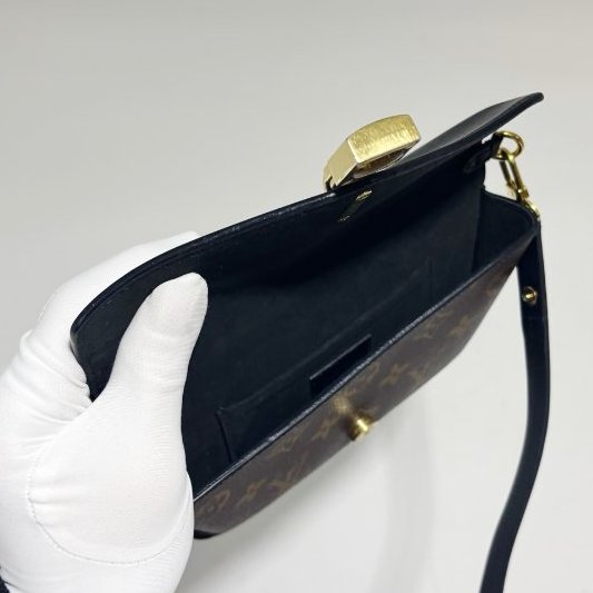 芯片款 路易威登/Louis Vuitton Padlock On Strap 老花拼黑色迷你鎖頭包-4