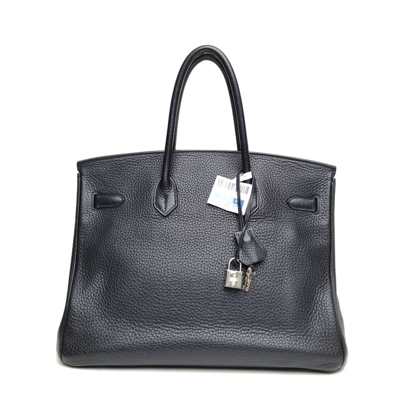 HERMES Birkin35深海藍TC皮框N銀扣-2