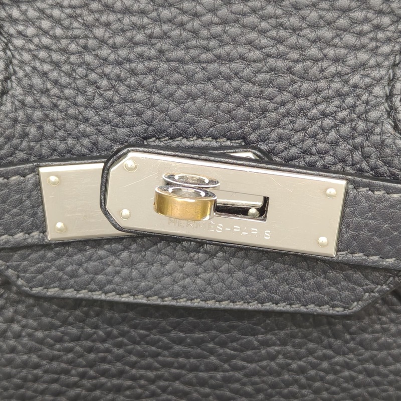 HERMES Birkin35深海藍TC皮框N銀扣-4