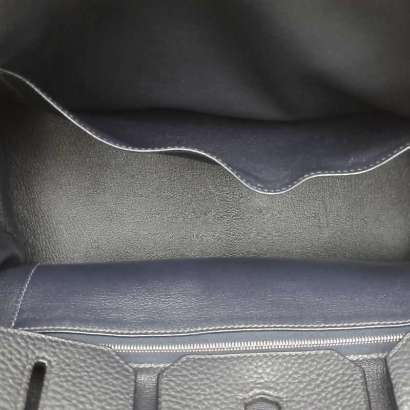 HERMES Birkin35深海藍TC皮框N銀扣-5