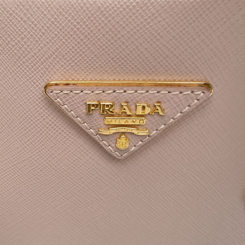 PRADA 粉色牛皮手提包-4