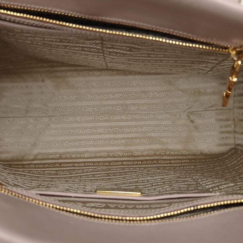 PRADA 粉色牛皮手提包-5