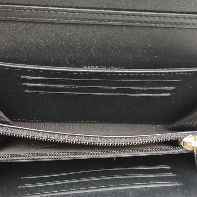 CHANEL 深灰色羊皮26開珍珠扣珍珠鏈條woc單肩包-5