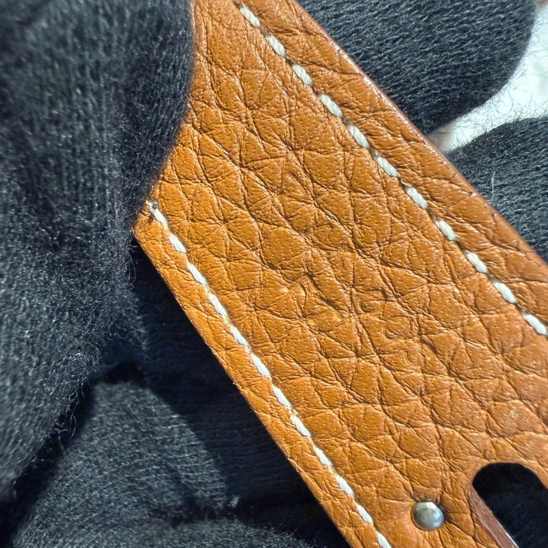 愛馬仕 lindy 34 銀扣棕色 T刻-8