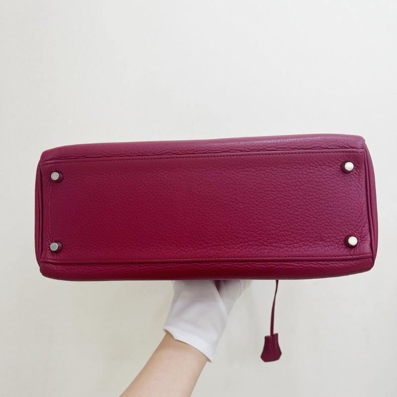 Hermes愛馬仕 Kelly32 手提包 紅色銀扣-2