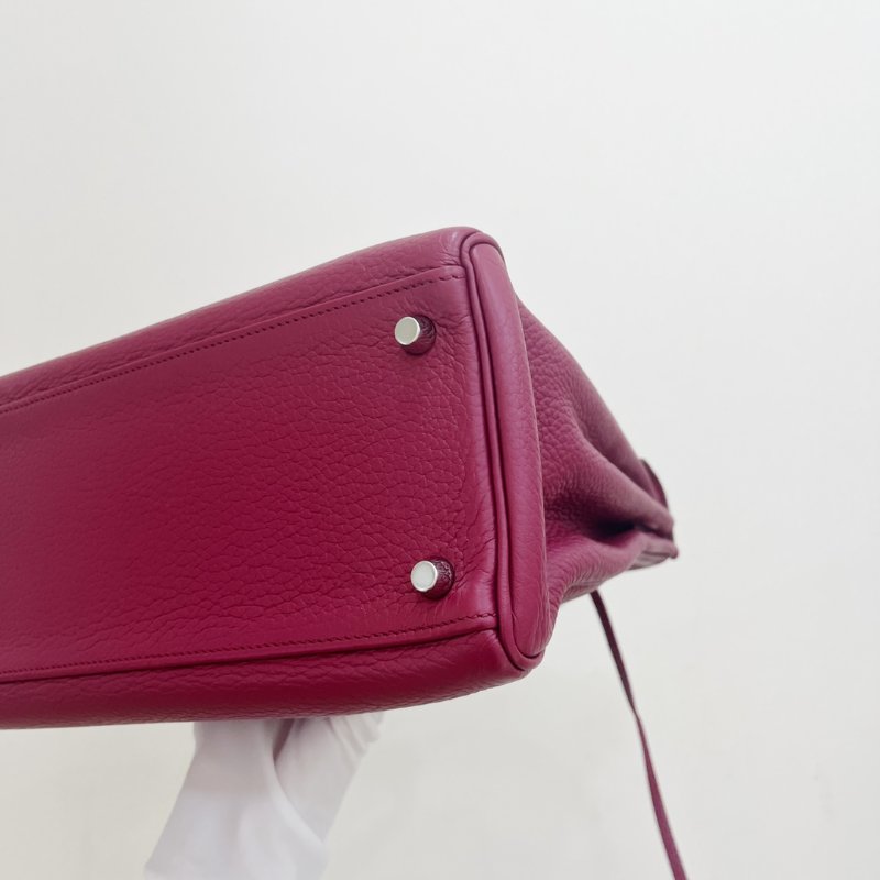 Hermes愛馬仕 Kelly32 手提包 紅色銀扣-4