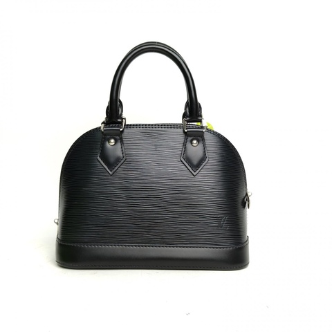 LOUIS VUITTON ALMA貝殼包BB23.5黑色EPI水波紋牛皮2018