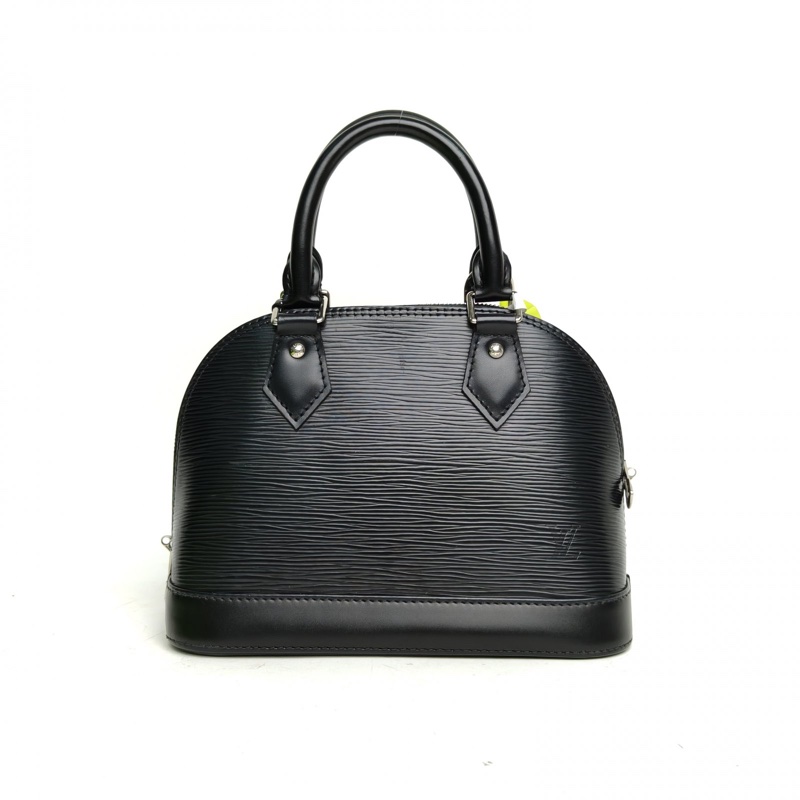 LOUIS VUITTON ALMA貝殼包BB23.5黑色EPI水波紋牛皮2018-2