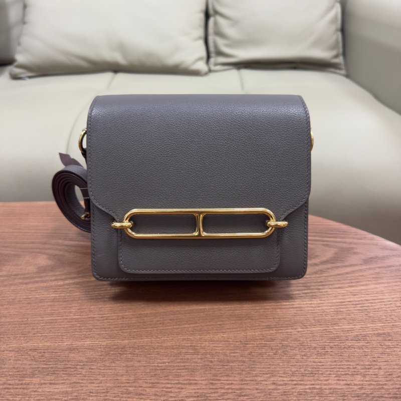 愛馬仕Hermes Roulis19 錫器灰金扣 Evercolor皮-6