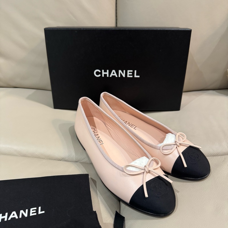 Chanel 香奈兒 經典芭蕾舞鞋 ballet flats/淑女鞋/粉色/38號/全新閒置美品-0