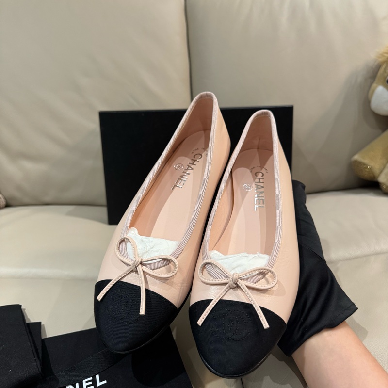 Chanel 香奈兒 經典芭蕾舞鞋 ballet flats/淑女鞋/粉色/38號/全新閒置美品-1