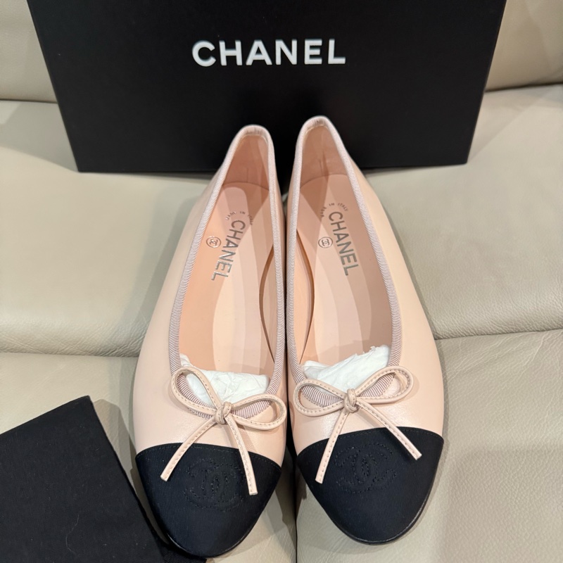 Chanel 香奈兒 經典芭蕾舞鞋 ballet flats/淑女鞋/粉色/38號/全新閒置美品-2